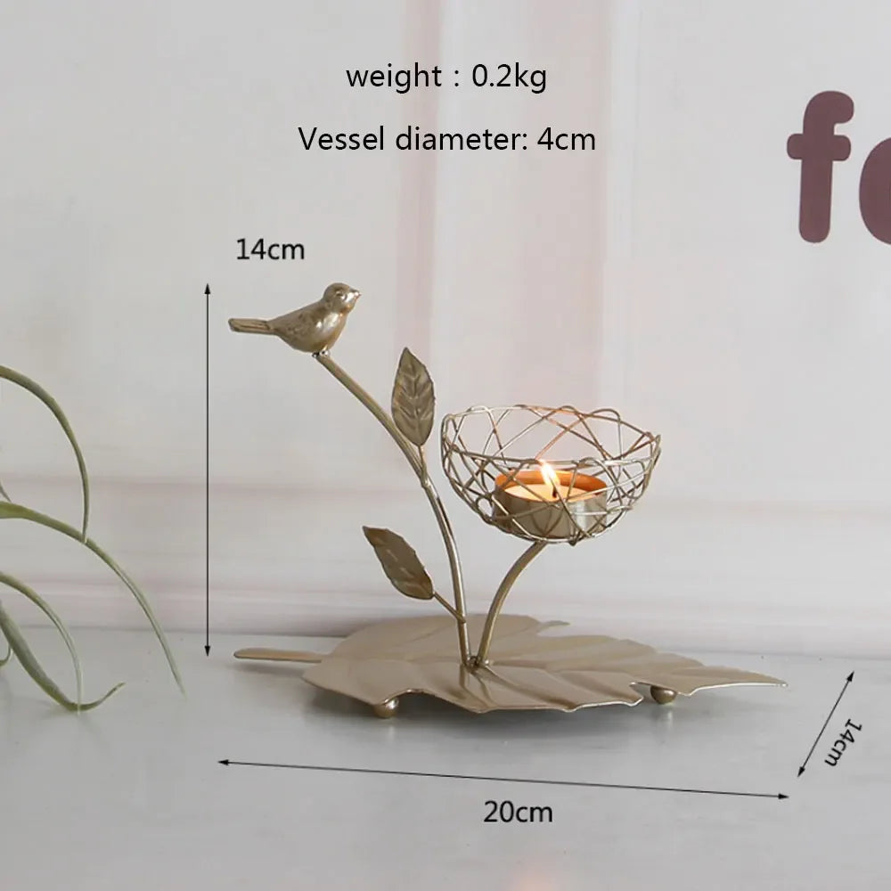 Wrought Iron Bird Candle Holders Centerpiece Wedding Decor