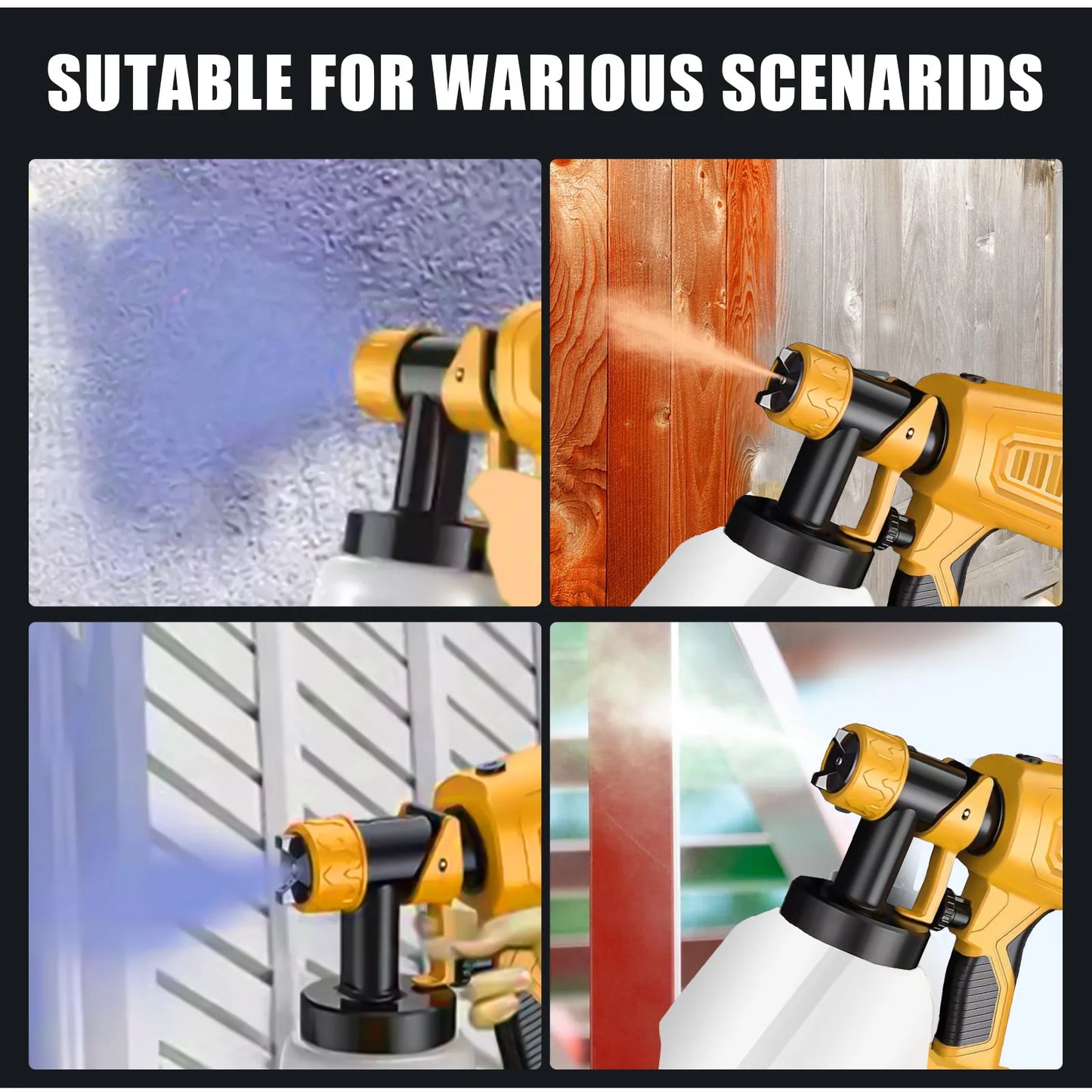 Cordless Paint Sprayer for Dewalt 20V MAX Battery Airless HVLP Gun Tools