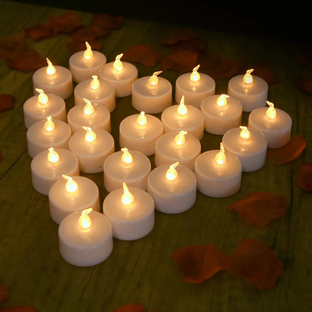 Feature Flameless LED Tealight Candles 12 Or 24 Pack