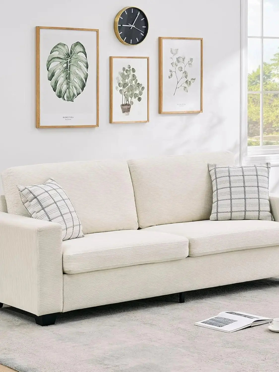 Studyset Corduroy Loveseat Sofa For Living Room Comfort