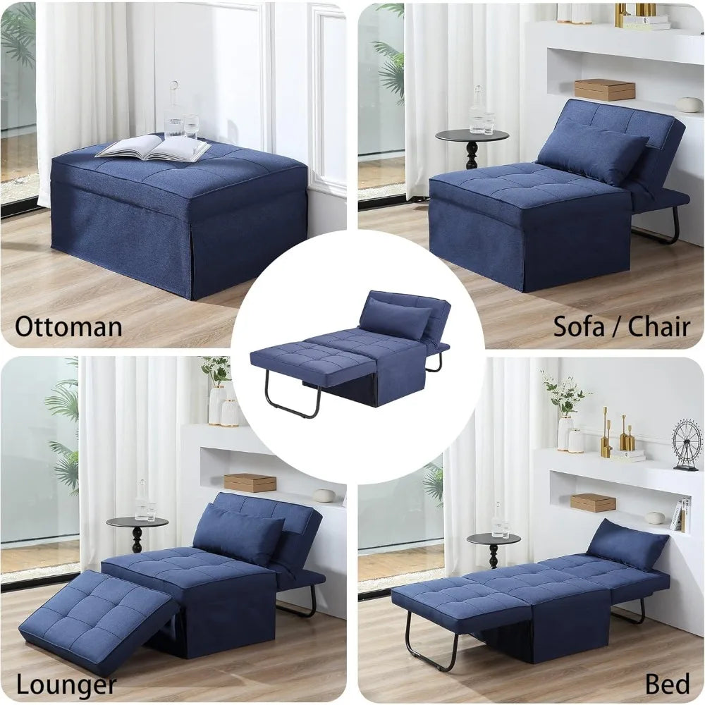 Sofa Bed 4 In 1 Folding Ottoman With Adjustable Backrest