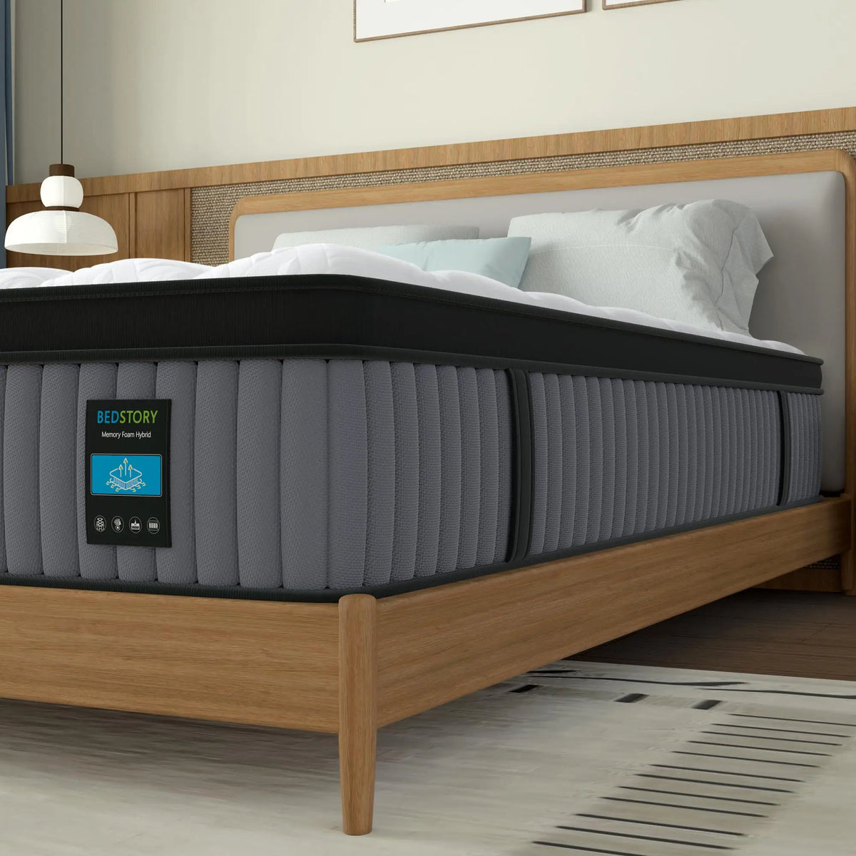 BedStory Luxury Hybrid Mattress With Memory Foam Innerspring Support