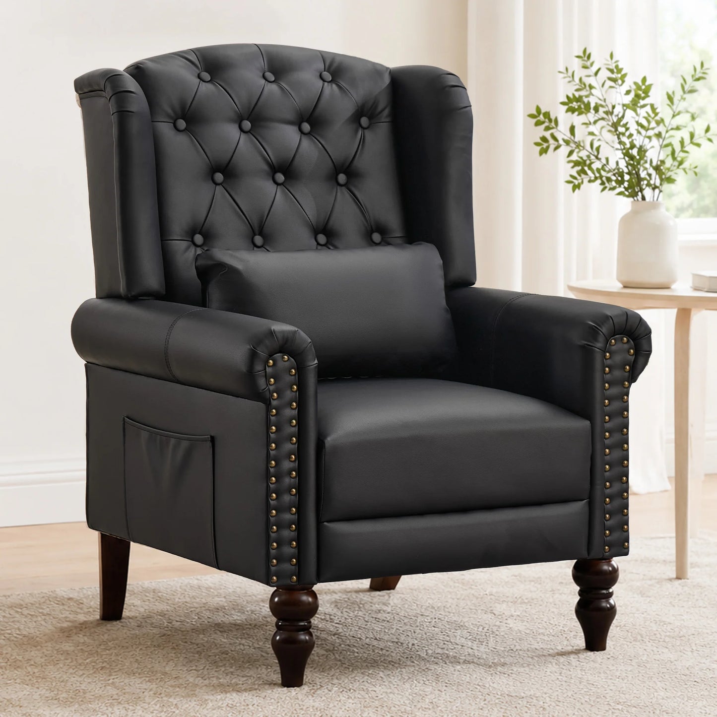 TCGBKAF Vintage Floral Wingback Club Accent Chair