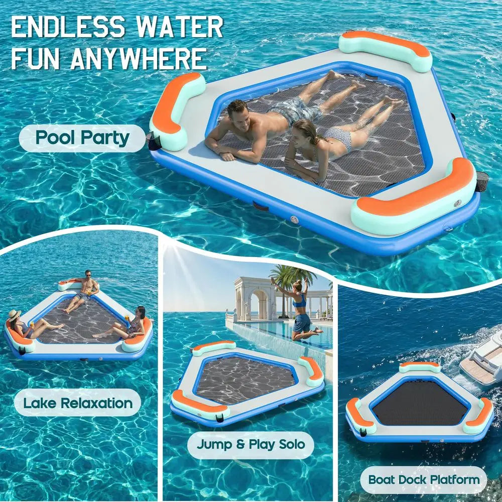Water Hammock Float With Soft Ladder And Cup Holders