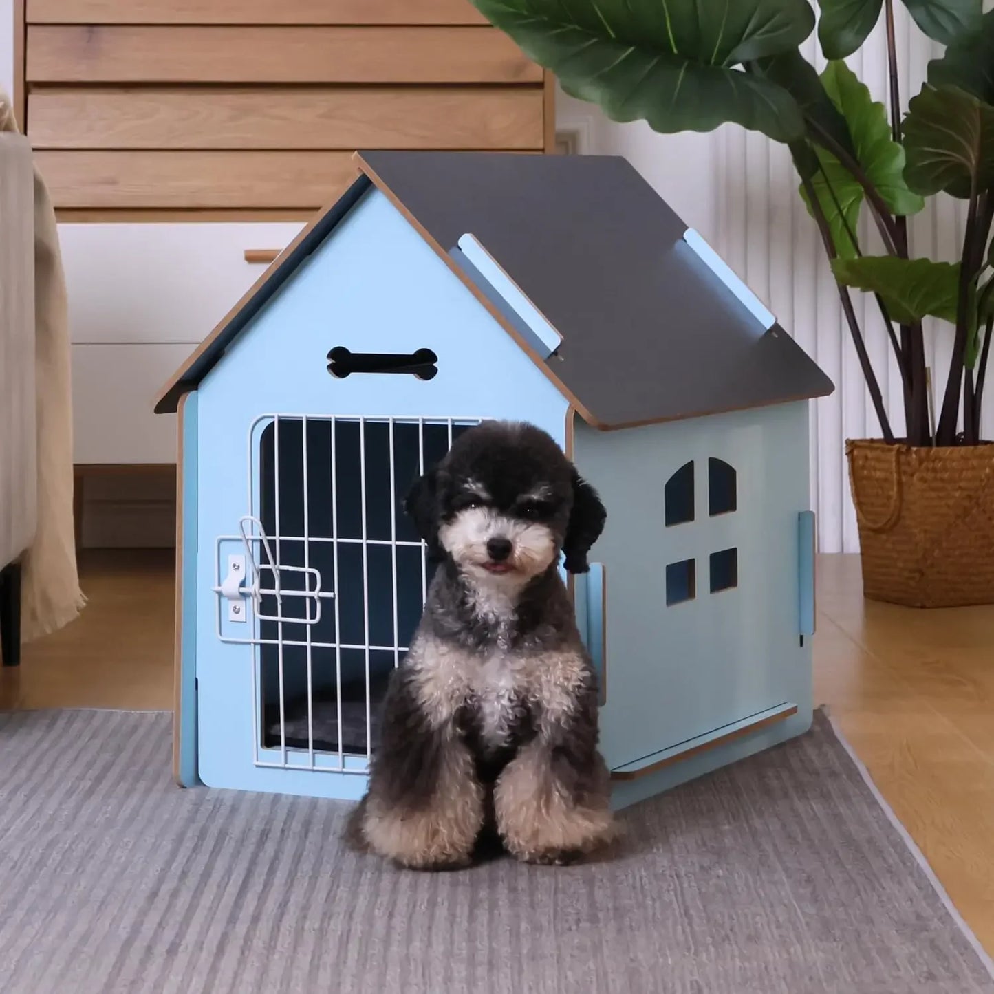 Cozy Wooden Indoor Dog House for Small Dogs and Cats Perfect Pet Bed