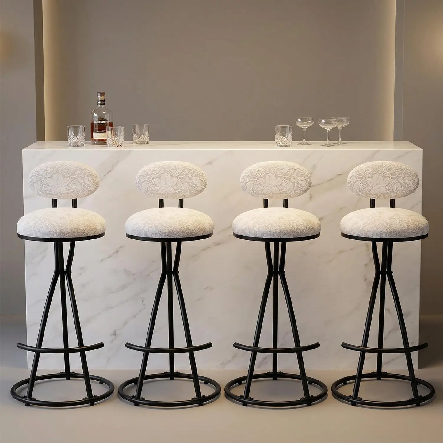Frame Velvet Bar Stools Set Of Four