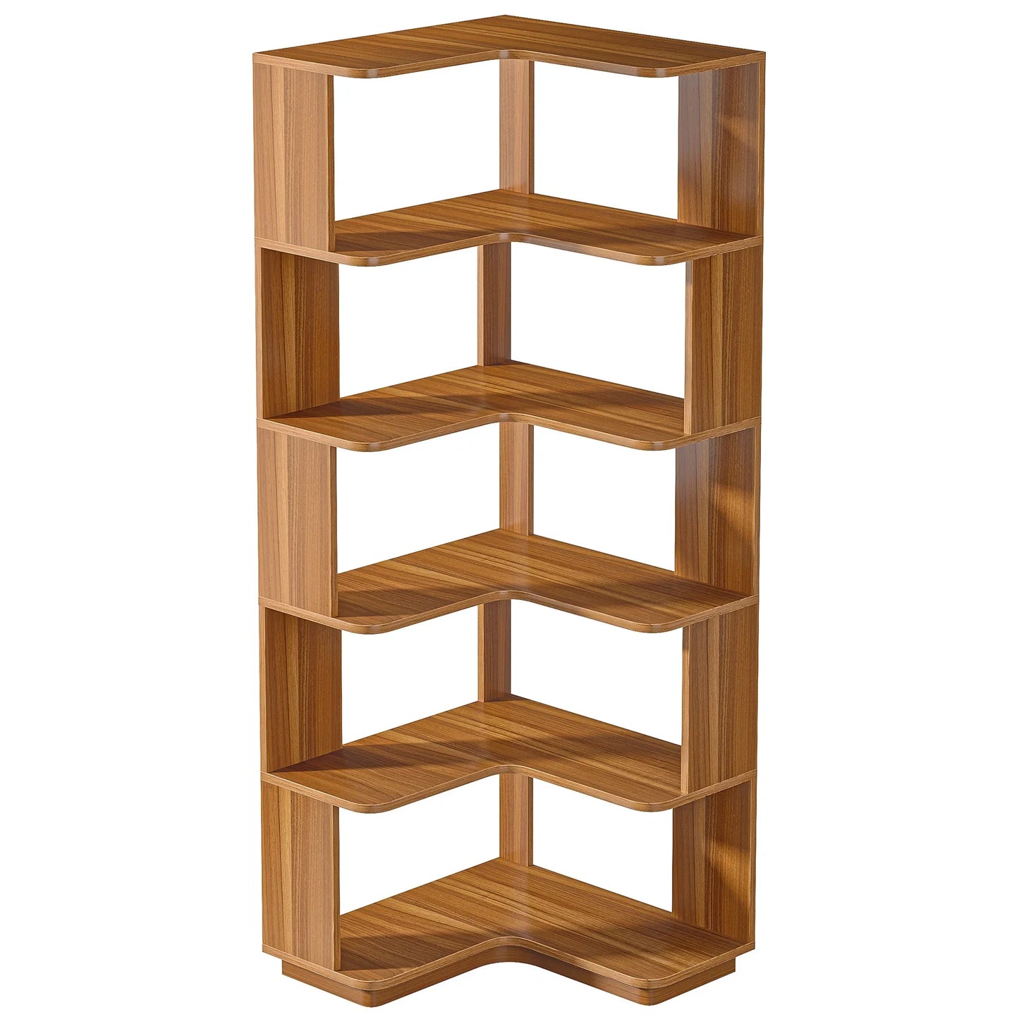 Tribesigns 6 Tier Corner Bookshelf Industrial Bookcase