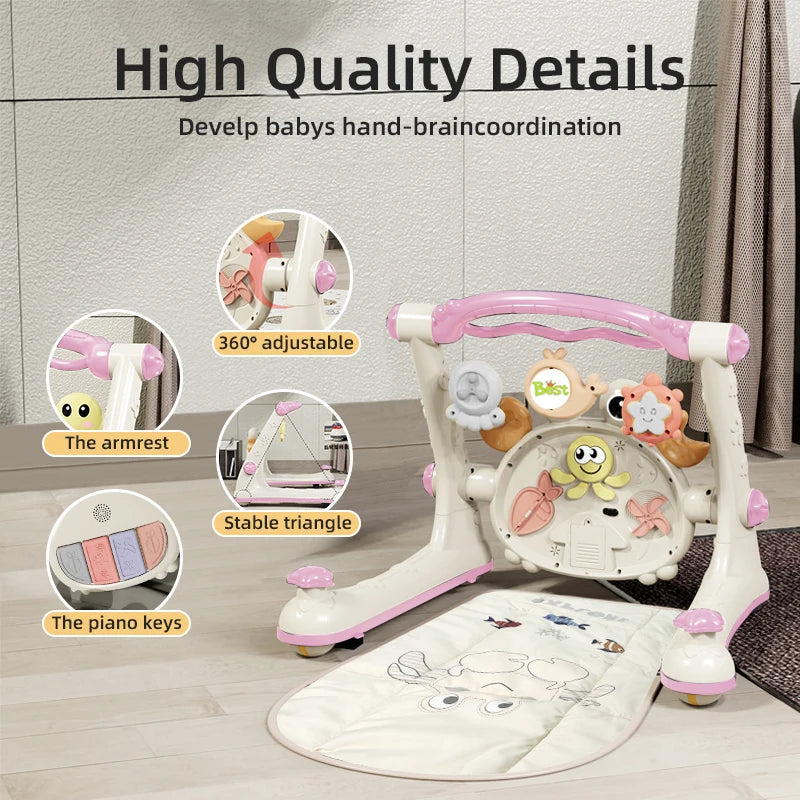 Ubravoo Four In One Baby Walker Toy Piano Table Rack Bundle