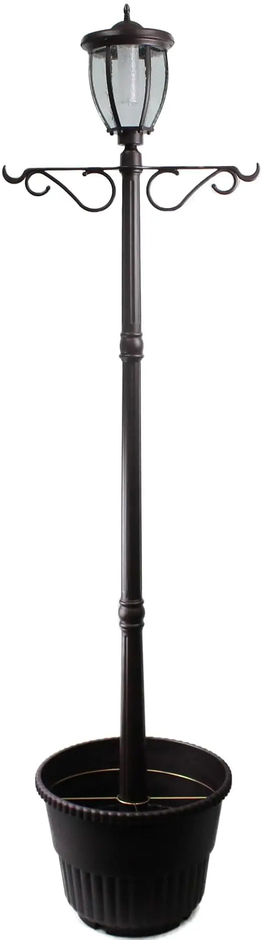 Sun Ray Kenwick 7 Ft Single Head Solar Lamp Post and Planter in Bronze