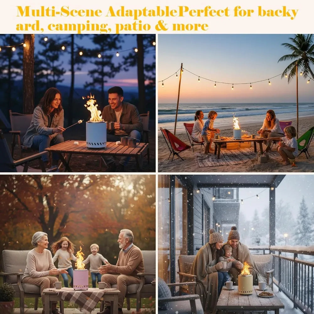 Vivagarden Smokeless Tabletop Fire Pit Camping And Patio