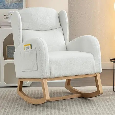 DAFIFY Teddy Upholstered Rocking Glider Chair Mid Century