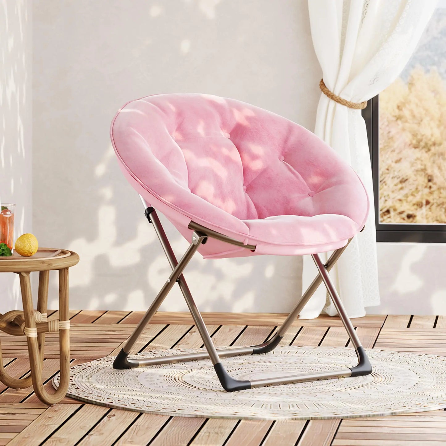 HiMISS Comfy Saucer Chair Reading Lounger With Metal Frame