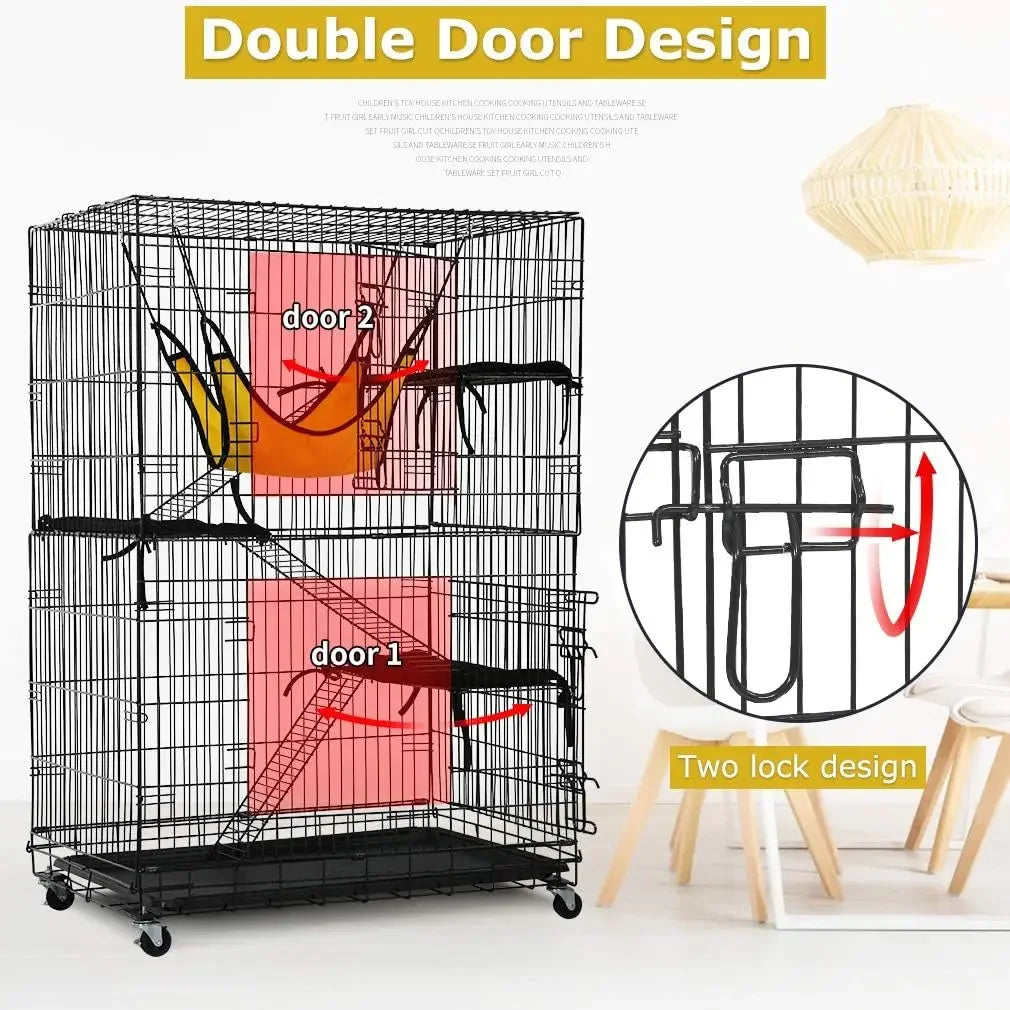 4 Layer 48 Inch Cat Cage Flat Noodles Box Cat Kennel Game Fence