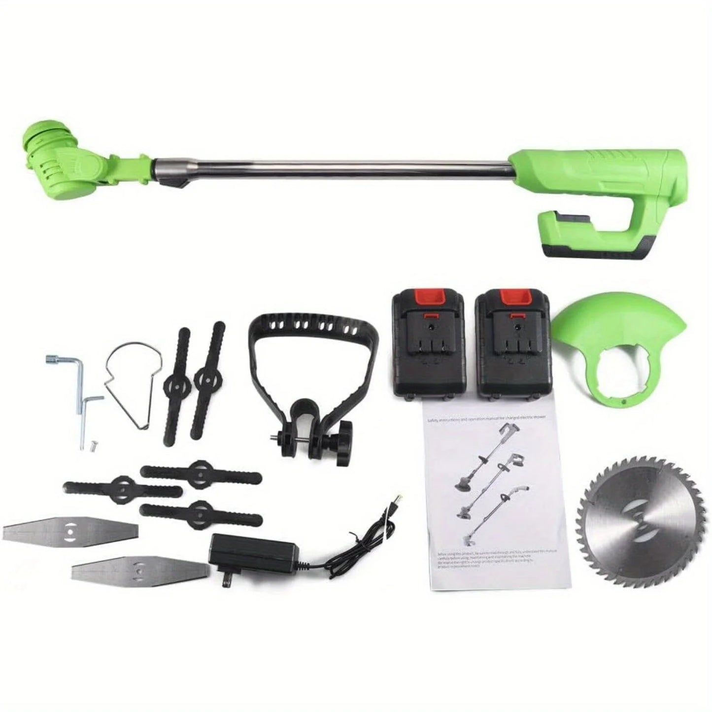 600W Cordless Weed Wacker with 8 Blades and 2 Batteries for Easy Yard Care