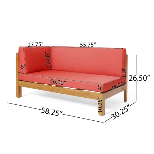 Outdoor Patio Bench With Acacia Wood Frame