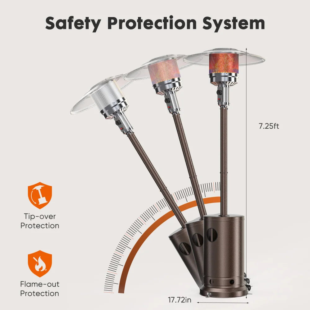 48,000 BTU Propane Patio Heater with Safety Protection System