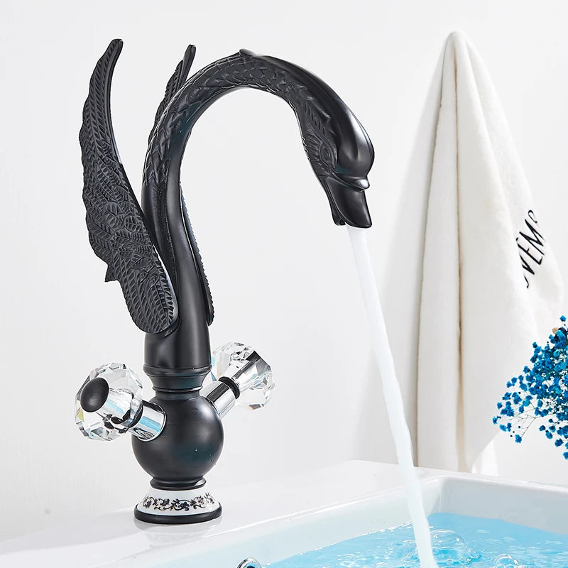 ALENARTWATER Swan Basin Faucet Deck Mounted Bathroom Mixer Tap