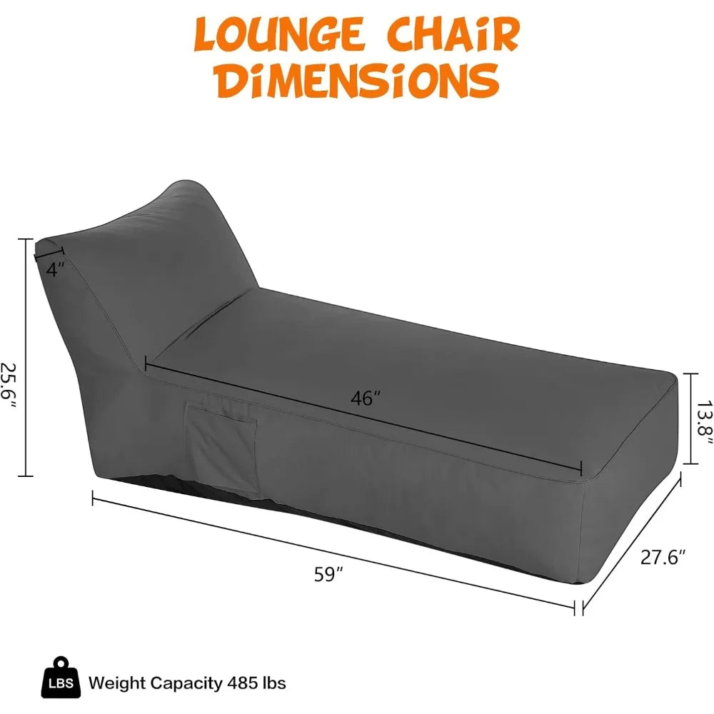 MKDK Outdoor Chaise Lounge Reclining Waterproof Sunbed