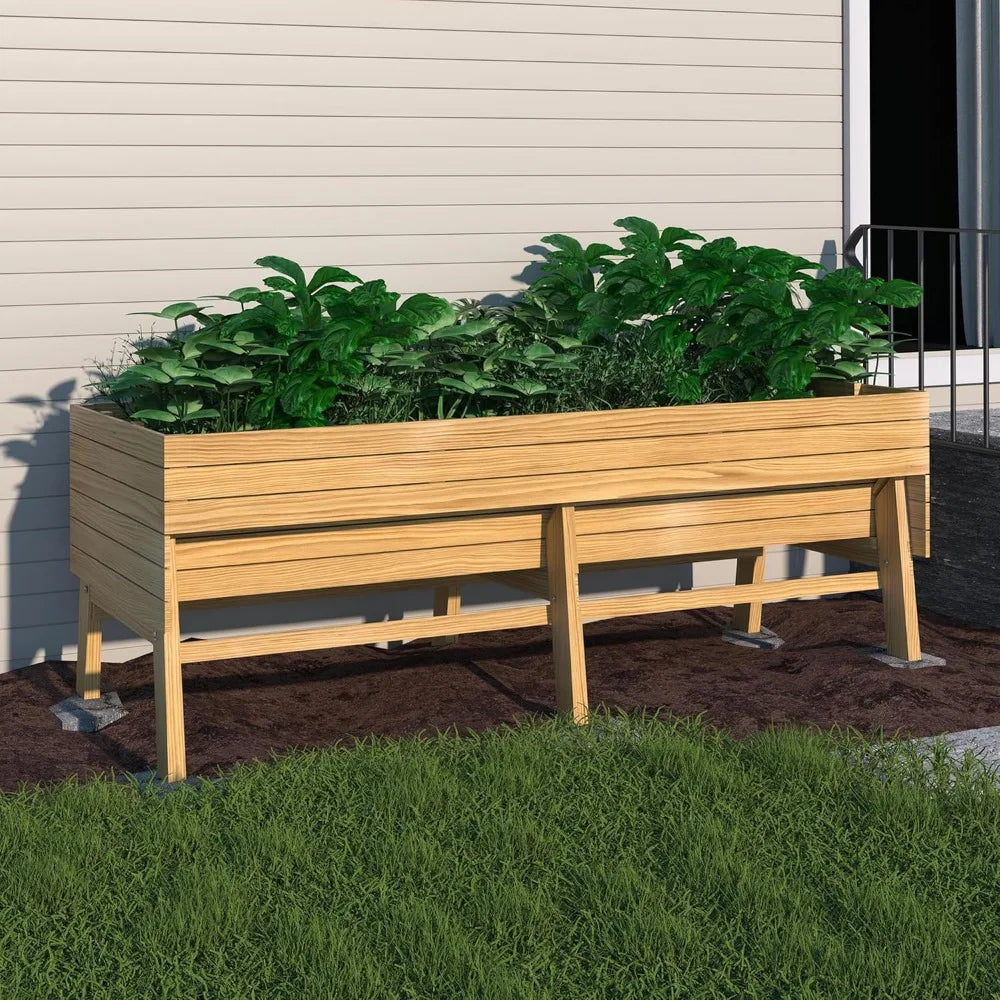 VEIKOU Raised Garden Bed 6 x 3 x 2FT with Detachable Liner for Outdoor Use