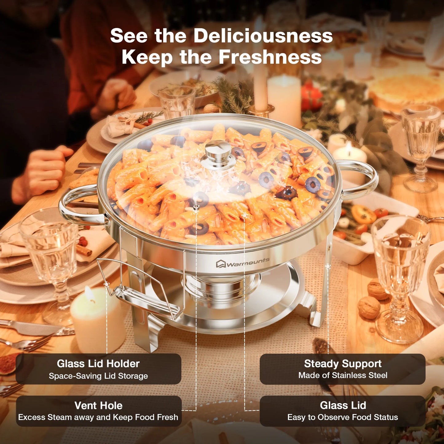 Chafing Dish Buffet Set Stainless Steel Food Warmer Catering