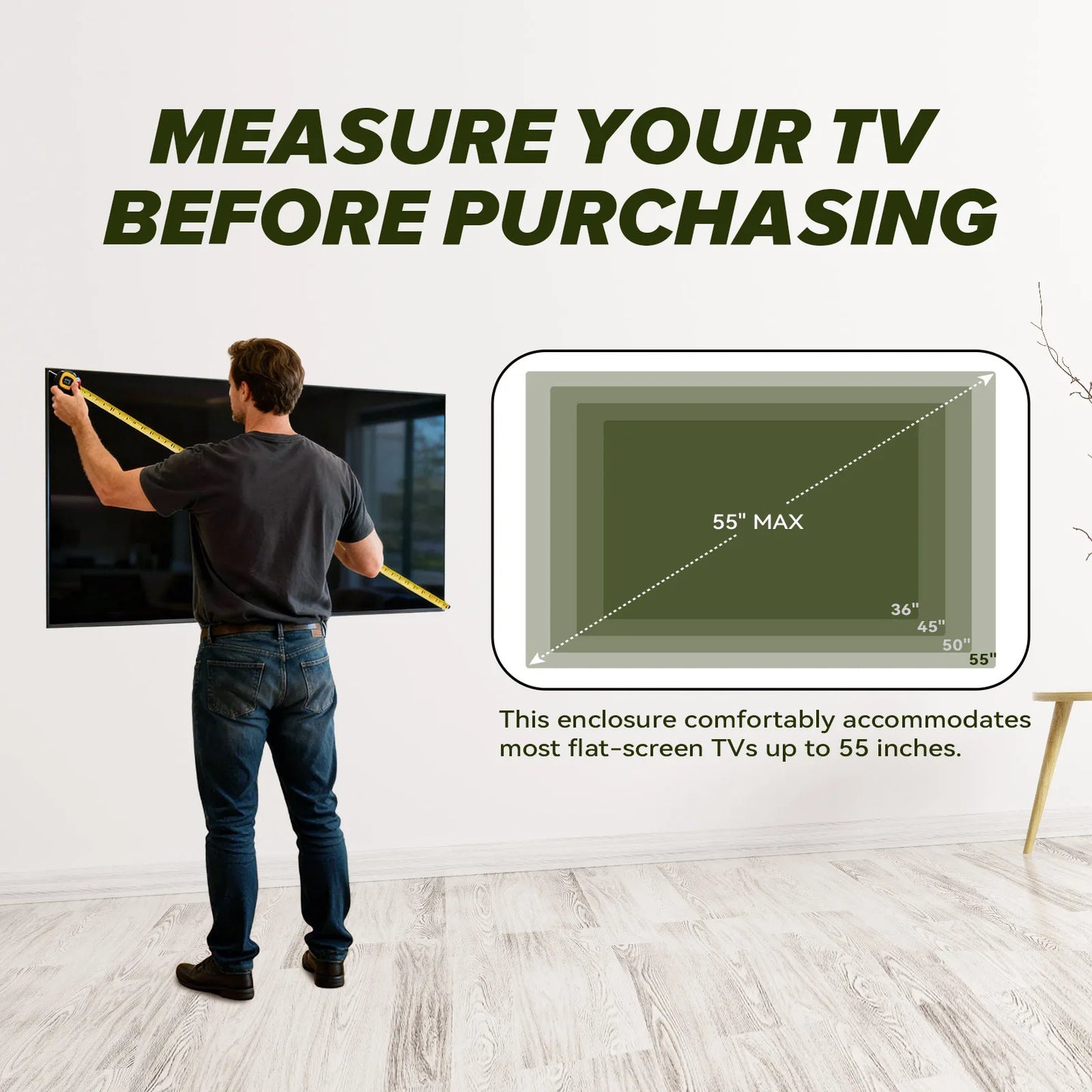 Outdoor TV Enclosure IP65 Weatherproof With Full Motion Bracket