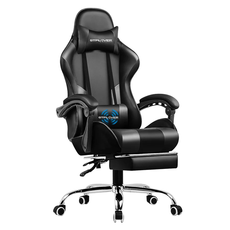 GTPLAYER Gaming Chair With Headrest Footrest And Lumbar Support