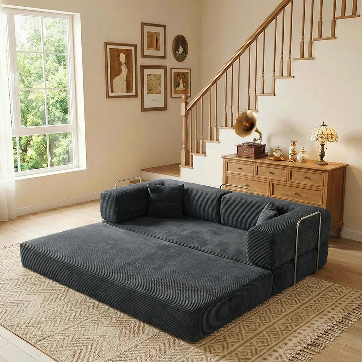 YQzyphyna Futon Sofa Bed 4in1 Convertible Couch Loveseat