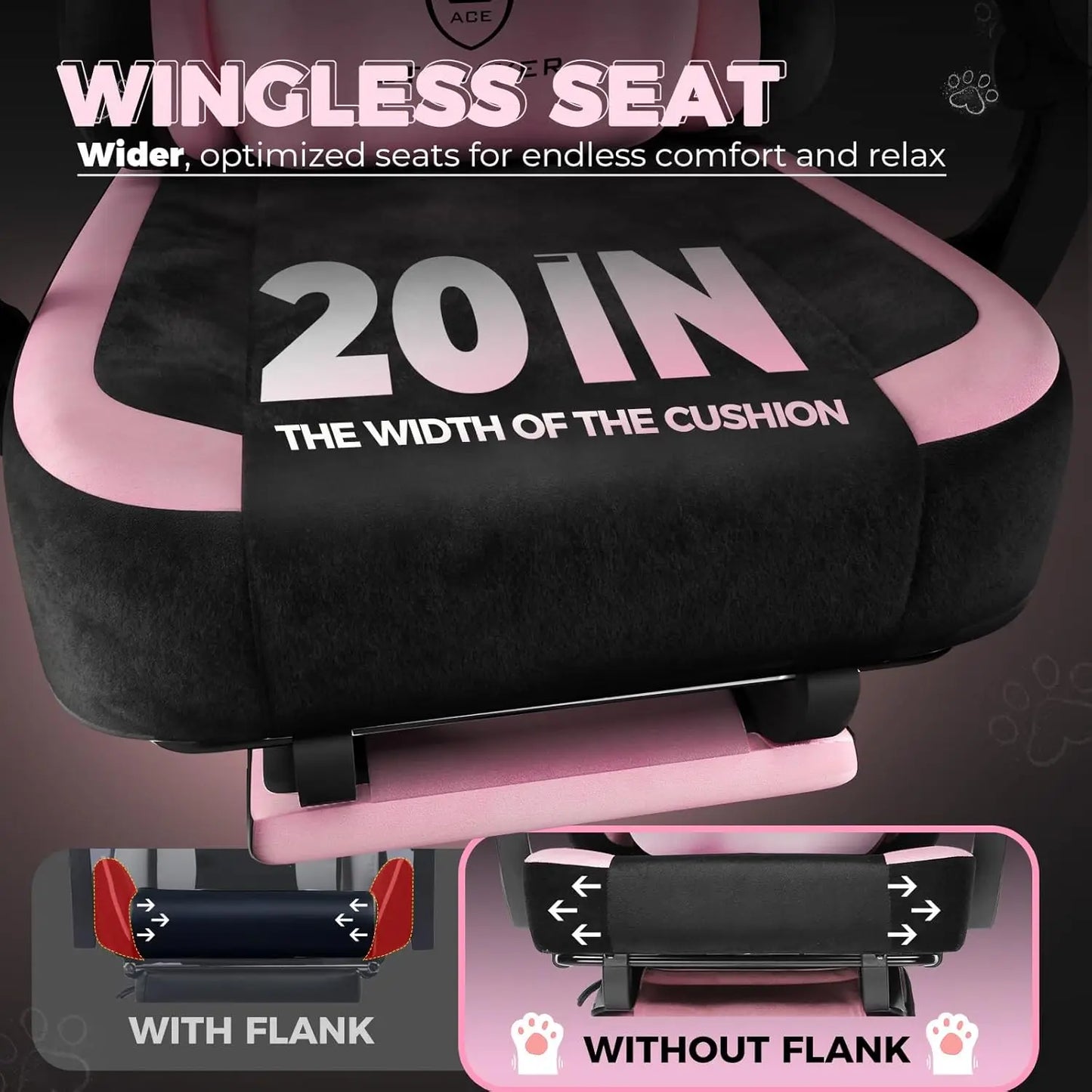 GTPLAYER Ergonomics Cat Ear Gaming Chair With Lumbar Support