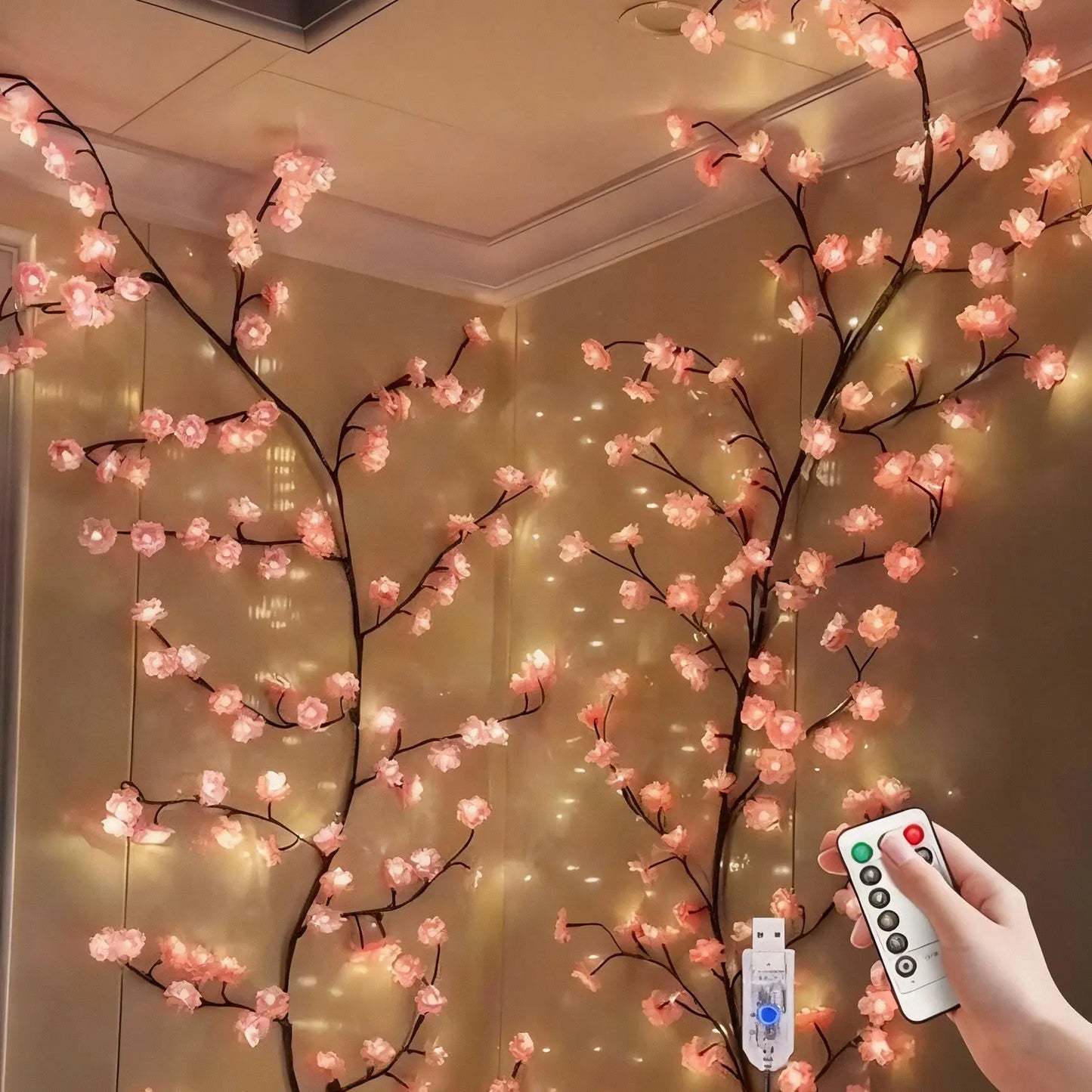 96LED Cherry Blossom Tree Light for Bedroom Decor Parties