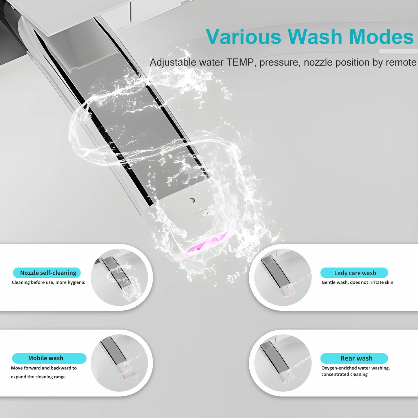 Smart Toilet With Built In Bidet And Heated Autoflush