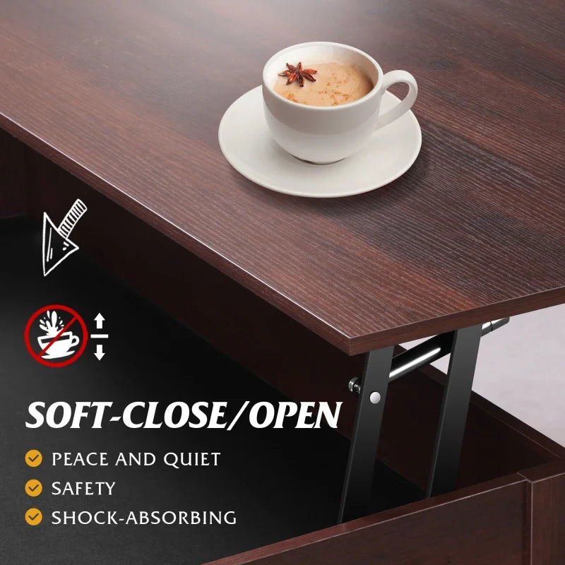 Galaxher Lift Top Coffee Table With Hidden Storage