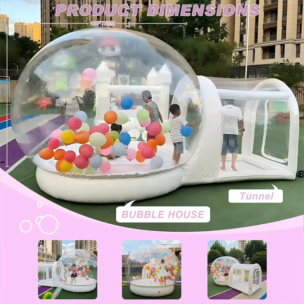 Ejia Inflatable Bubble House With Trampoline And Transparent Dome