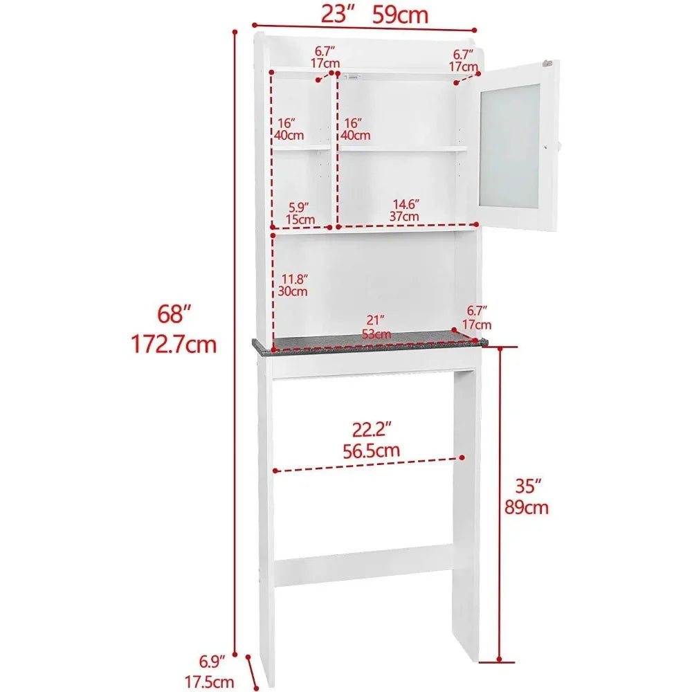 Over The Toilet Storage Cabinet Bathroom Organizer Adjustable Shelf