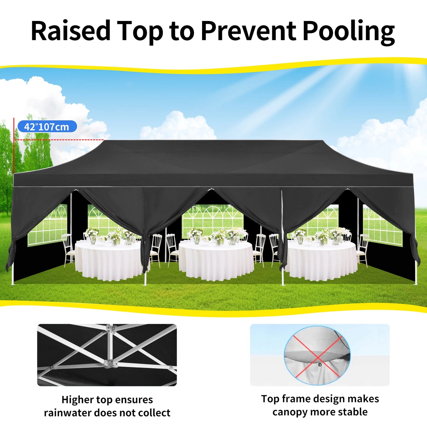 COBIZICN Pop Up Canopy Tent Gazebo 8 Sidewalls Outdoor