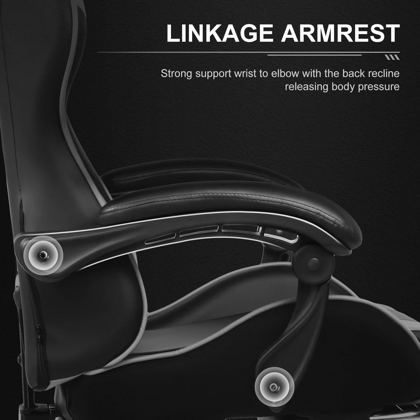 GTPLAYER Gaming Chair With Headrest Footrest And Lumbar Support