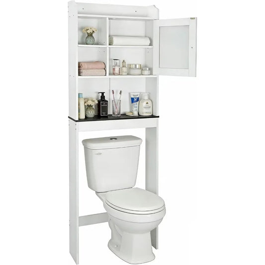 Over The Toilet Storage Cabinet Bathroom Organizer Adjustable Shelf