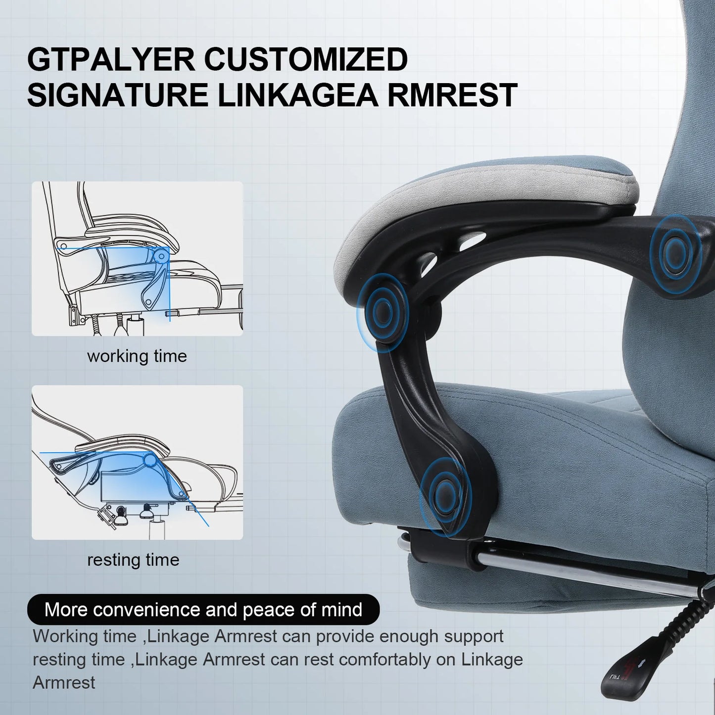 GTPLAYER Ergonomic Gaming Chair With Pocket Spring Cushion