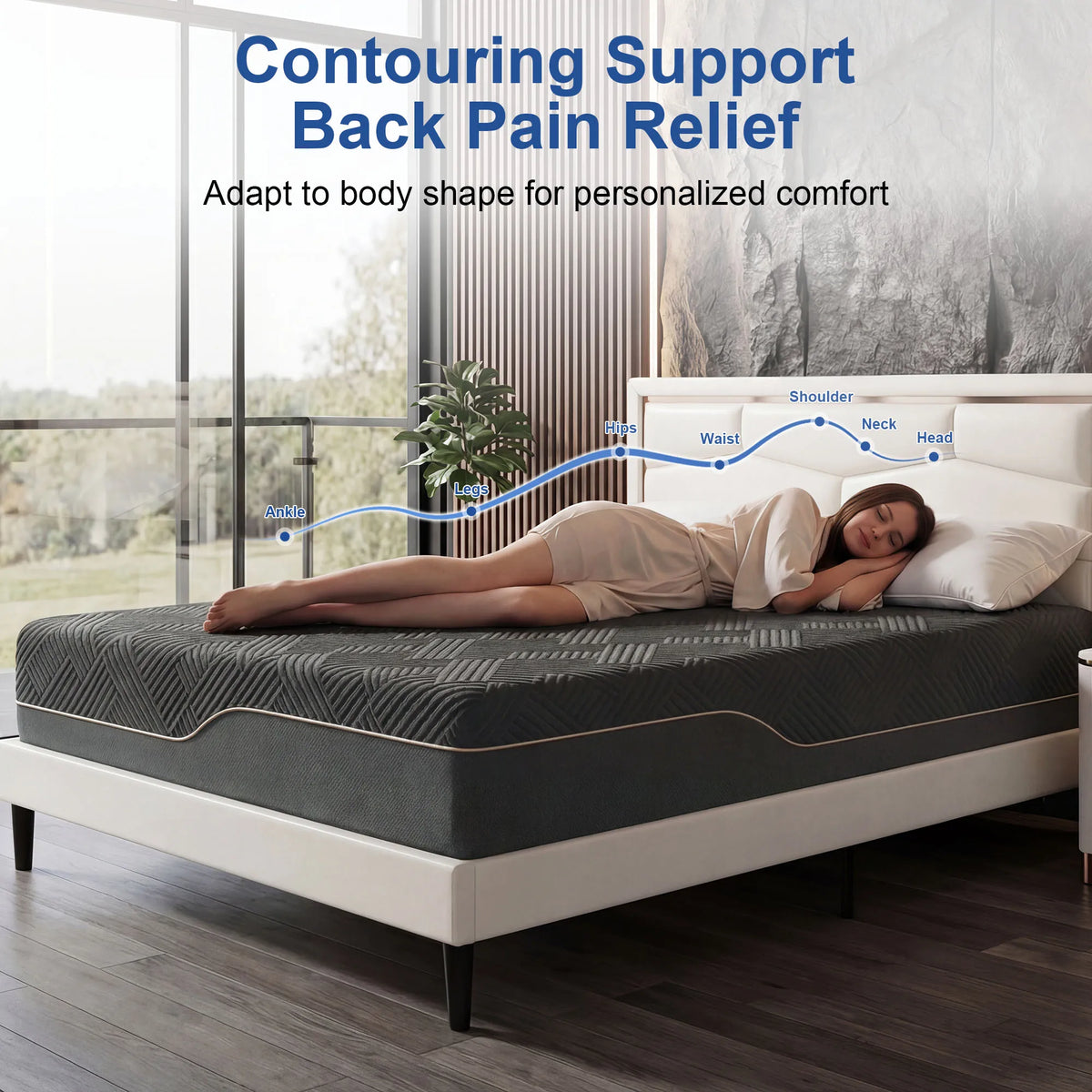 Hcore Extra Firm Memory Foam Mattress Back Pain Relief