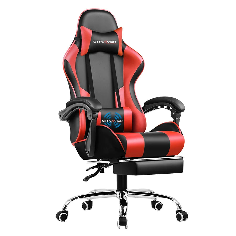 GTPLAYER Gaming Chair With Headrest Footrest And Lumbar Support