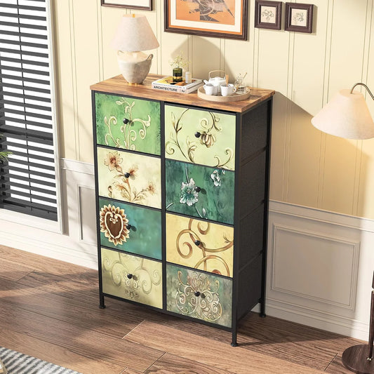 GALAXHERO Eight Drawer Fabric Dresser With Metal Frame