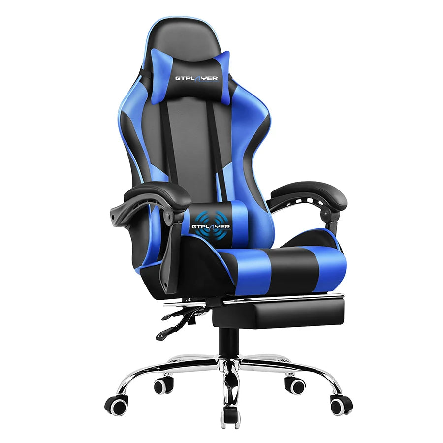 GTPLAYER Gaming Chair With Headrest Footrest And Lumbar Support