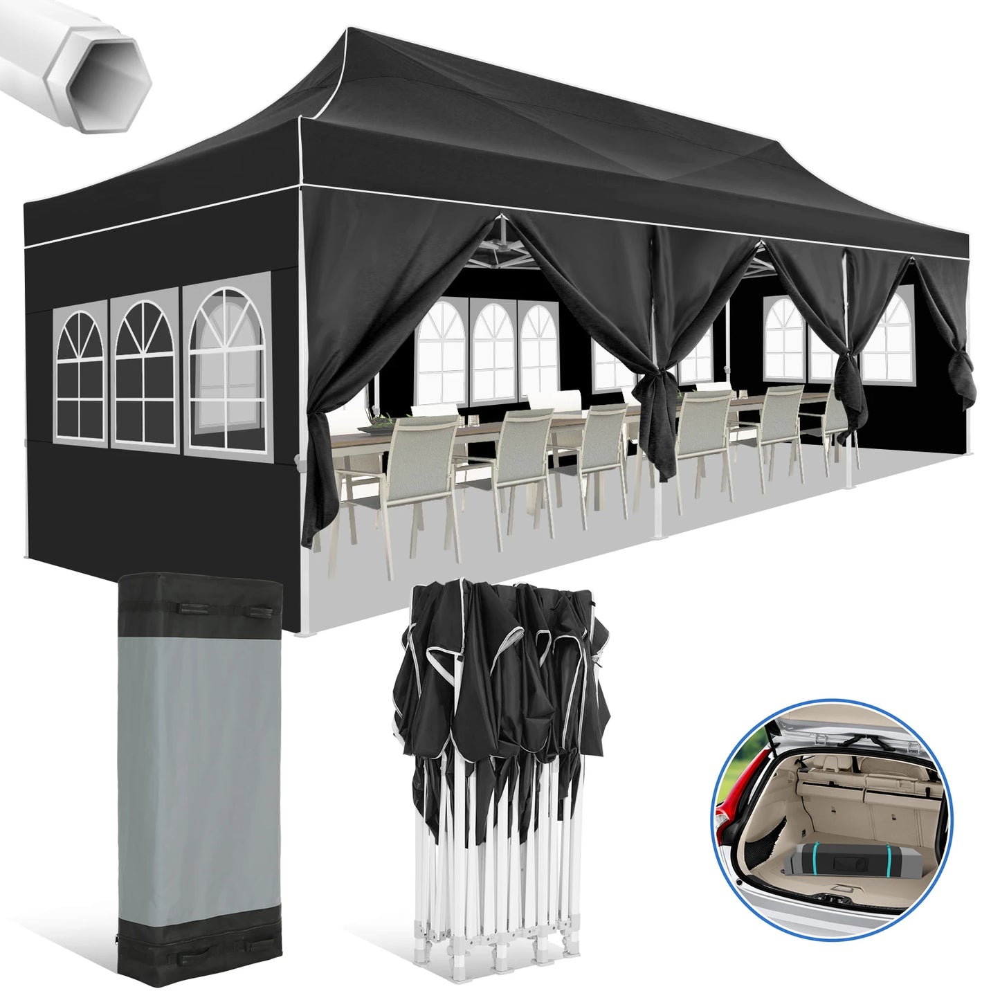 COBIZICN Pop Up Canopy Tent Gazebo 8 Sidewalls Outdoor