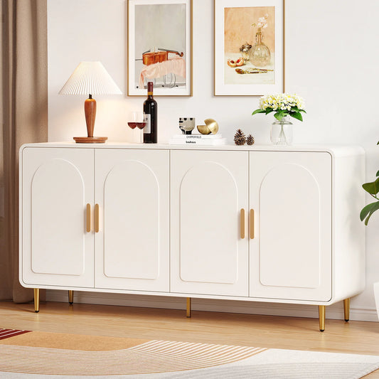 Onbrill Modern Wooden Sideboard Buffet Cabinet With Storage