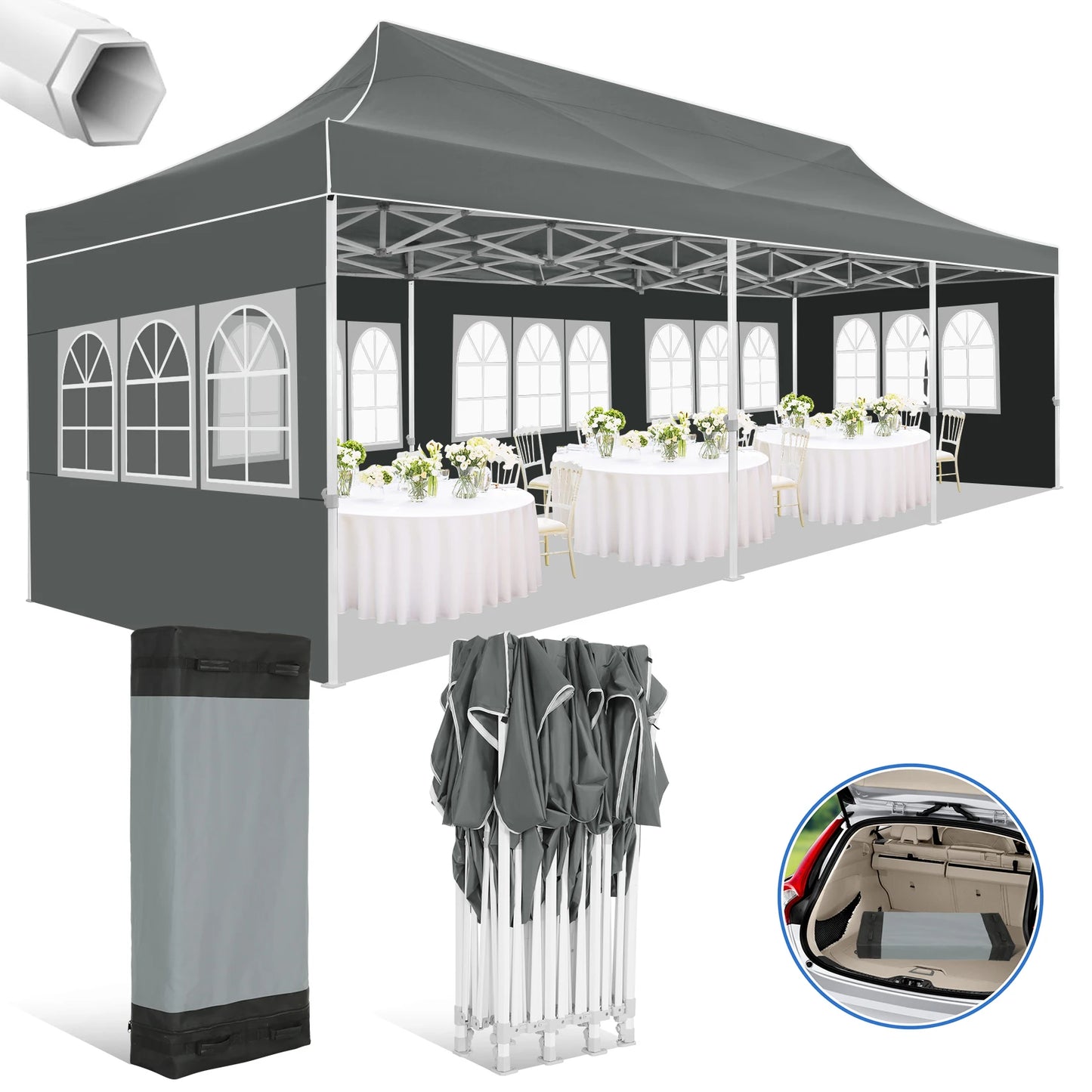 COBIZICN Pop Up Canopy Tent Gazebo 8 Sidewalls Outdoor