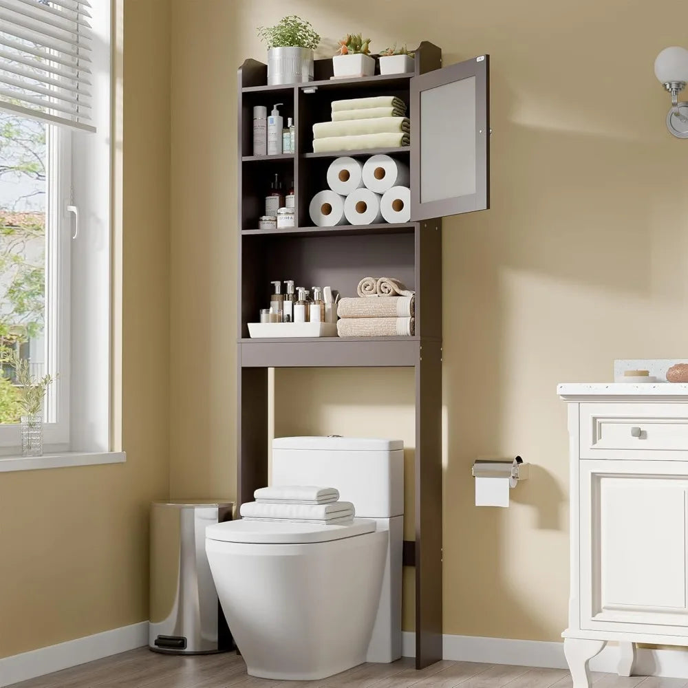 Over The Toilet Storage Cabinet Bathroom Organizer Adjustable Shelf