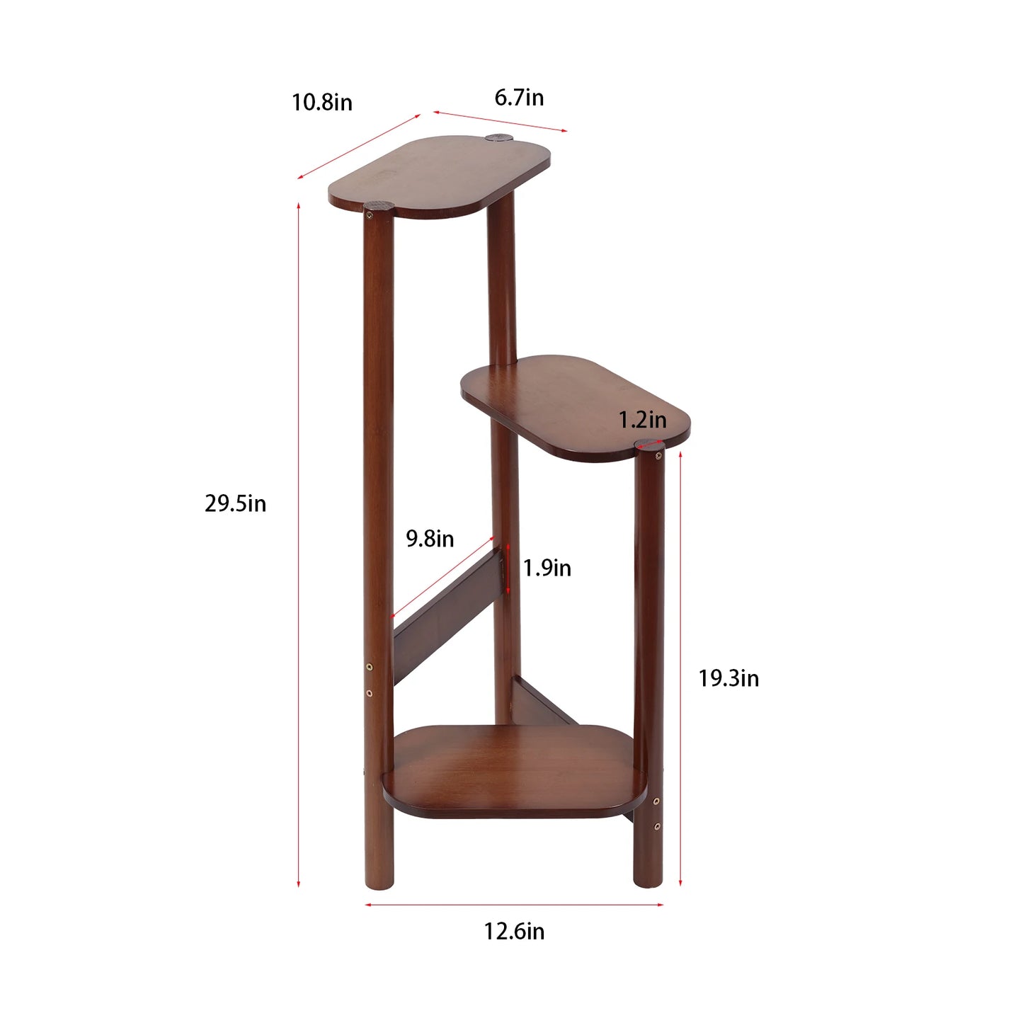 Three Tier Bamboo Plant Stand For Indoor Corner Display