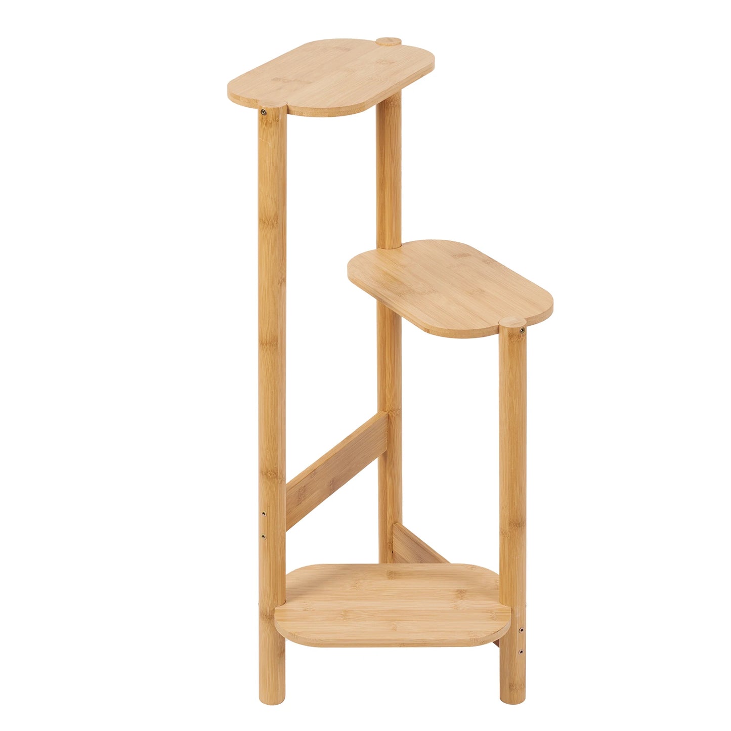 Three Tier Bamboo Plant Stand For Indoor Corner Display