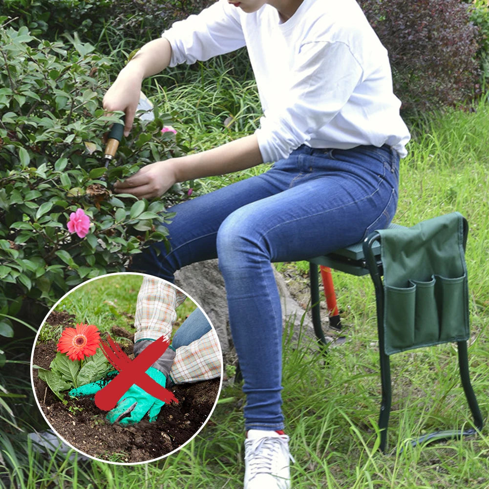 Heavy Duty Garden Kneeler Padded Seat Folding Stool 150KG