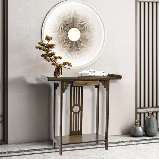BINGOPAW Bamboo Console Table Antique Entryway Sofa
