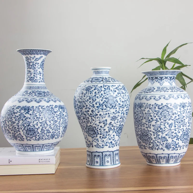 Enhancement Interlocking Lotus Porcelain Ceramic Flower Vase Home Decor